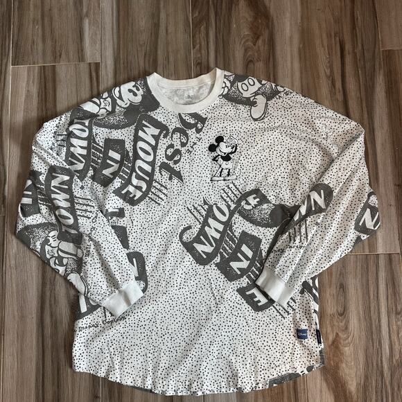 DISNEY Spirit Jersey Mickey Mouse Sound Cartoons Disney‎ 100 White Gray Large - Picture 1 of 10